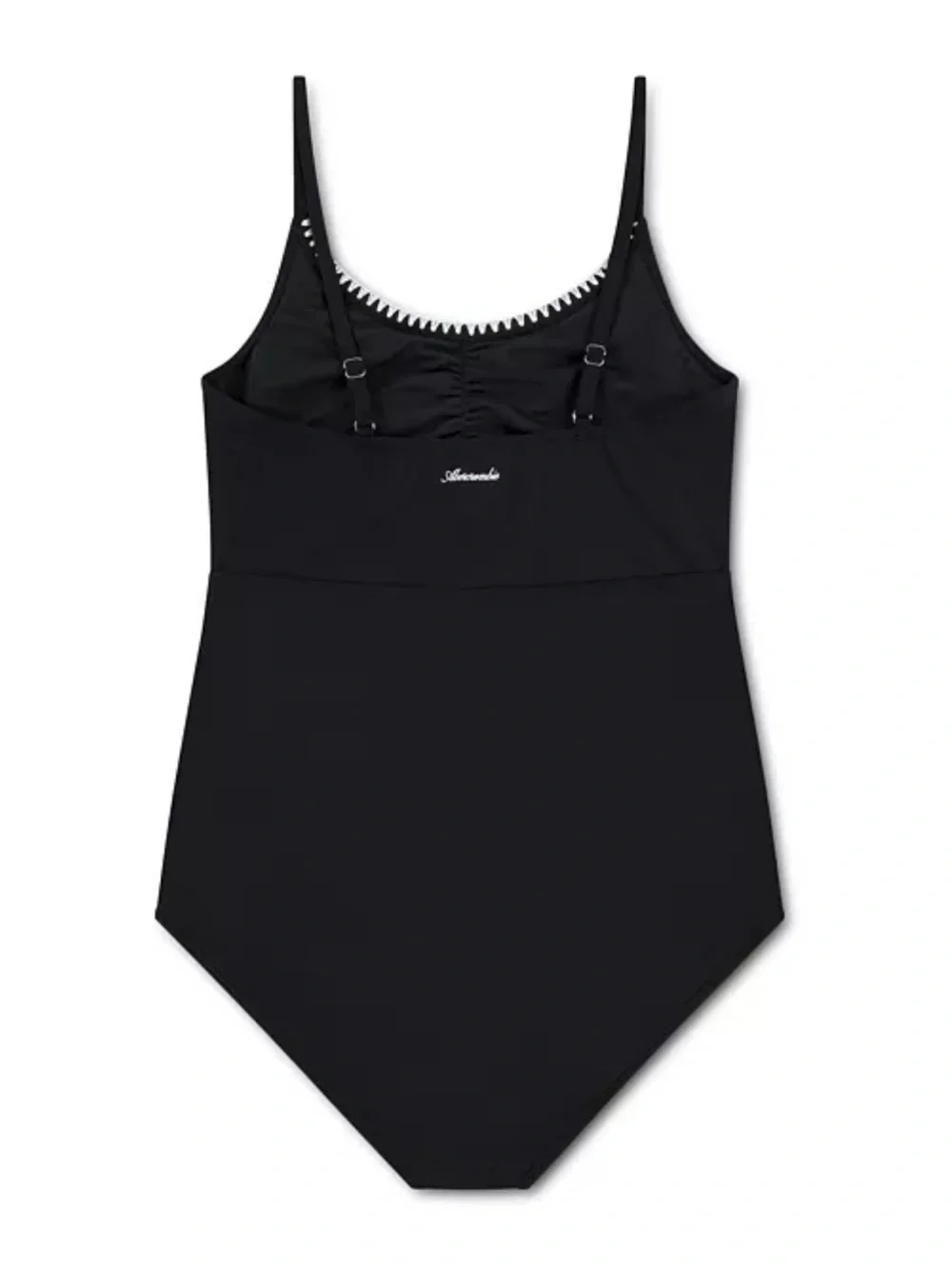 Abercrombie Kids Girls' Cinched Cutout Round Neck One-Piece Swimsuit-Size 15/16